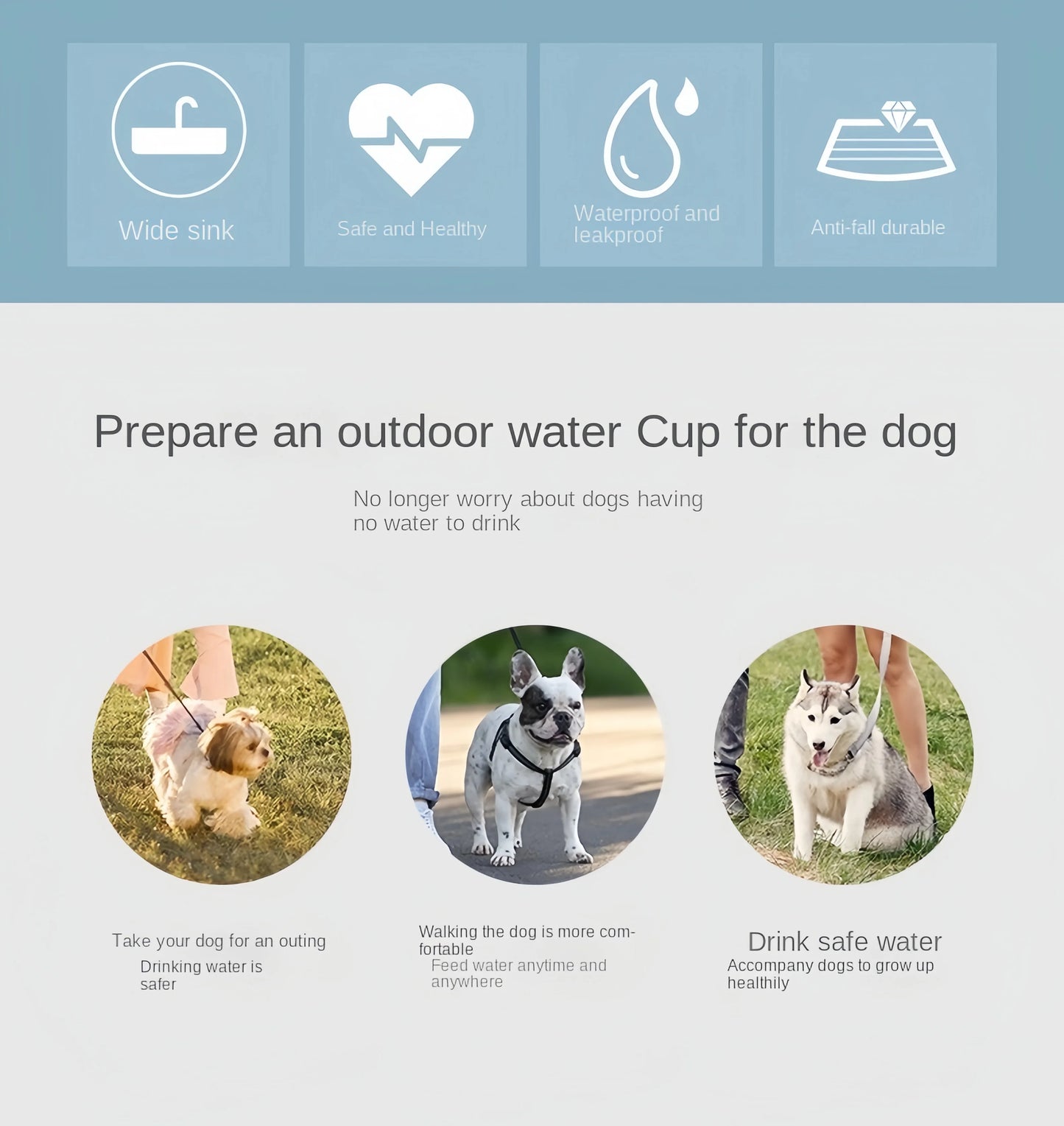 Portable Pet Water Bottle With Storage For Dogs And Cats