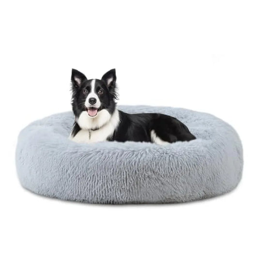 Calming Donut Dog Bed Washable Plush Cushion For Large Dogs