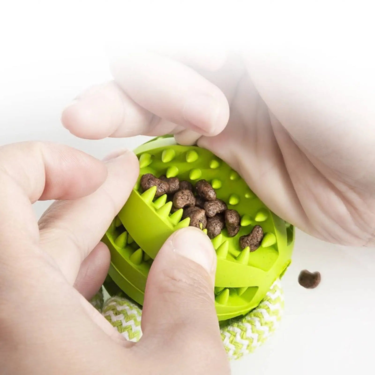Dog Rope Tug Toy With Treat Ball For Dental Cleaning