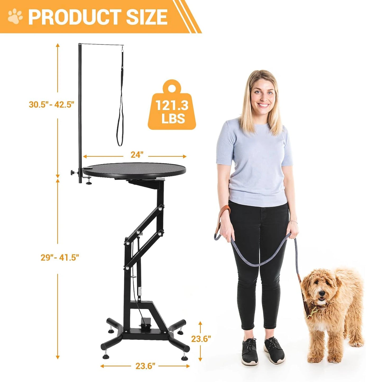 HiMISS Hydraulic Dog Grooming Table With 360 Degree Rotating Arm