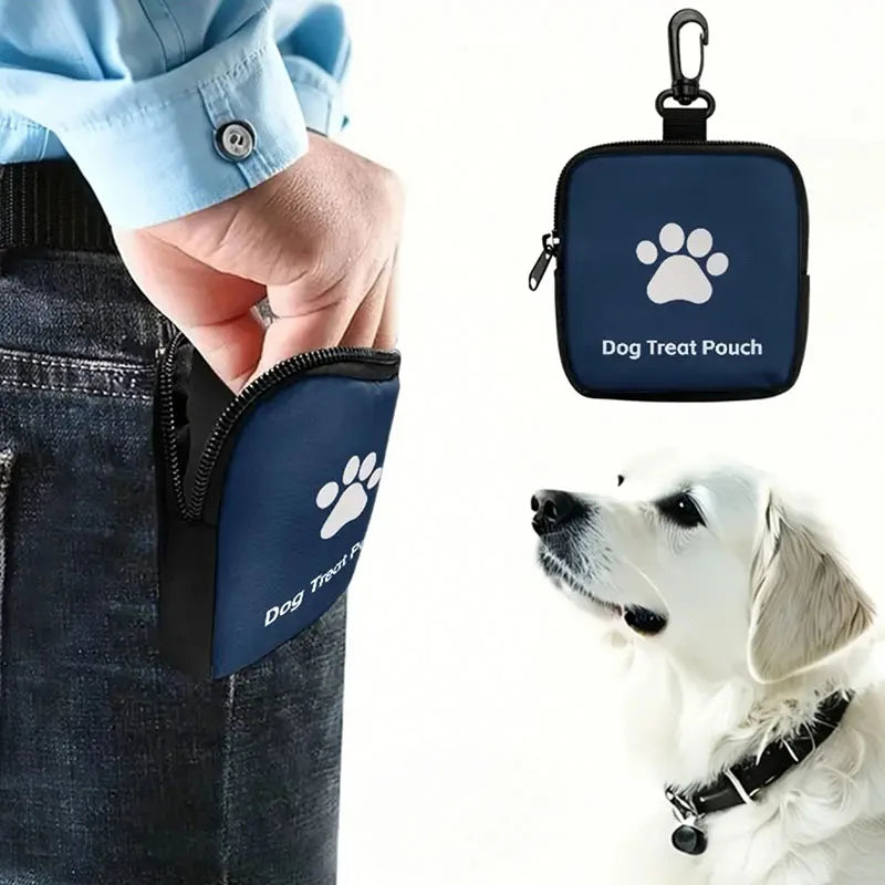 Portable Dog Treat Bag With Zippered Pocket For Outdoor Training