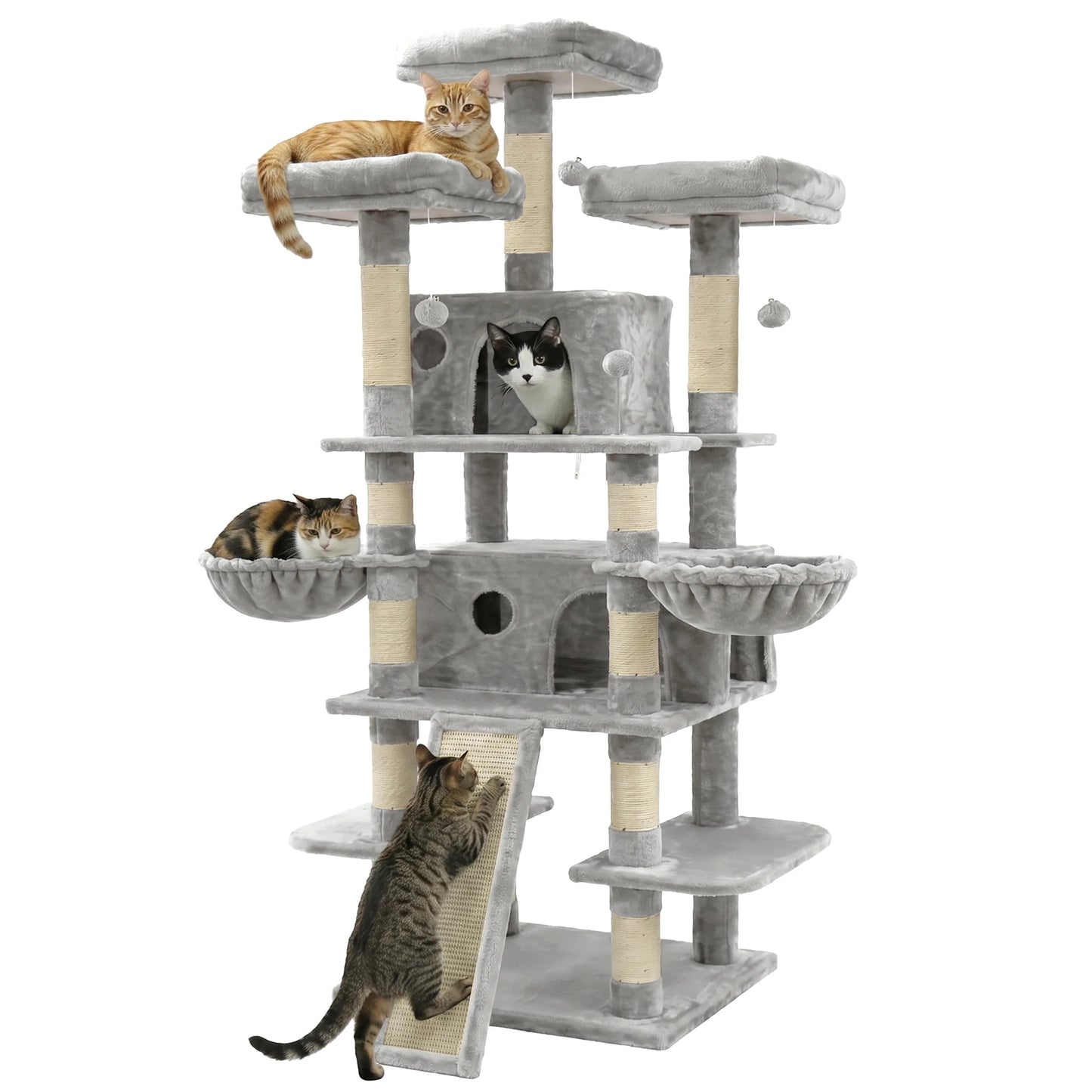 FOOWIN Multi Level Cat Tree Tower With Condos And Perches