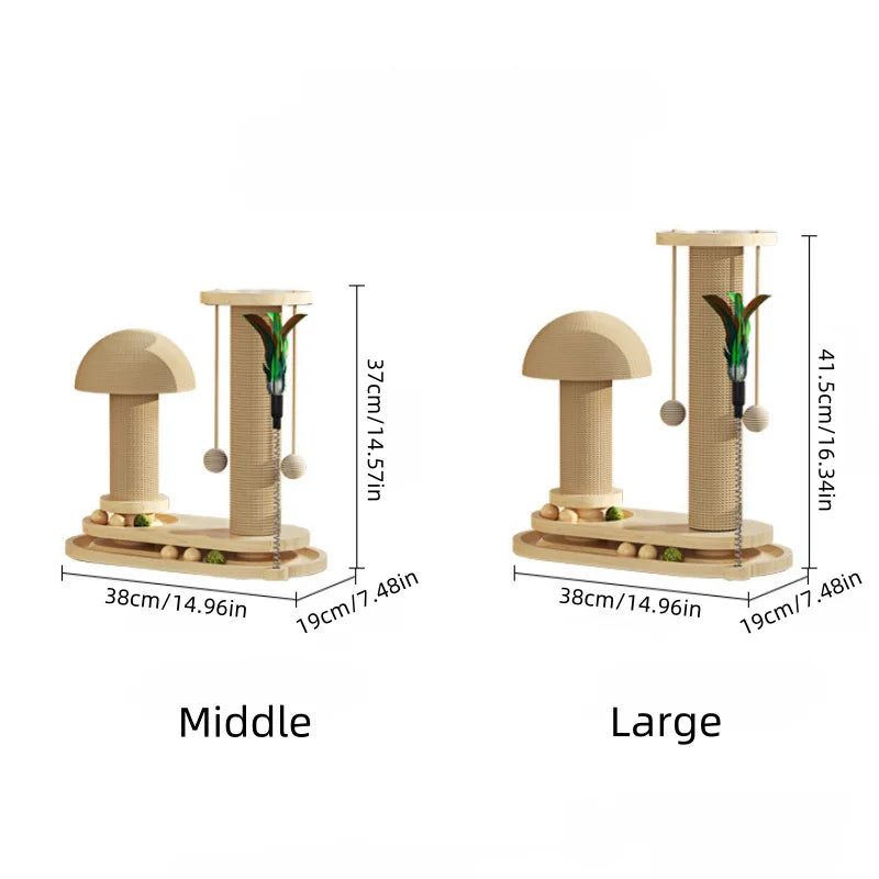 Czbnxyx Three-Tier Interactive Cat Scratching Post Tower With Jute Ball Track