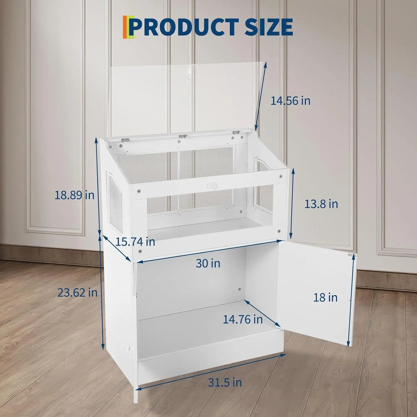 HiMISS Acrylic Small Animal Cage With Storage Cabinet For Hamster Guinea Pig