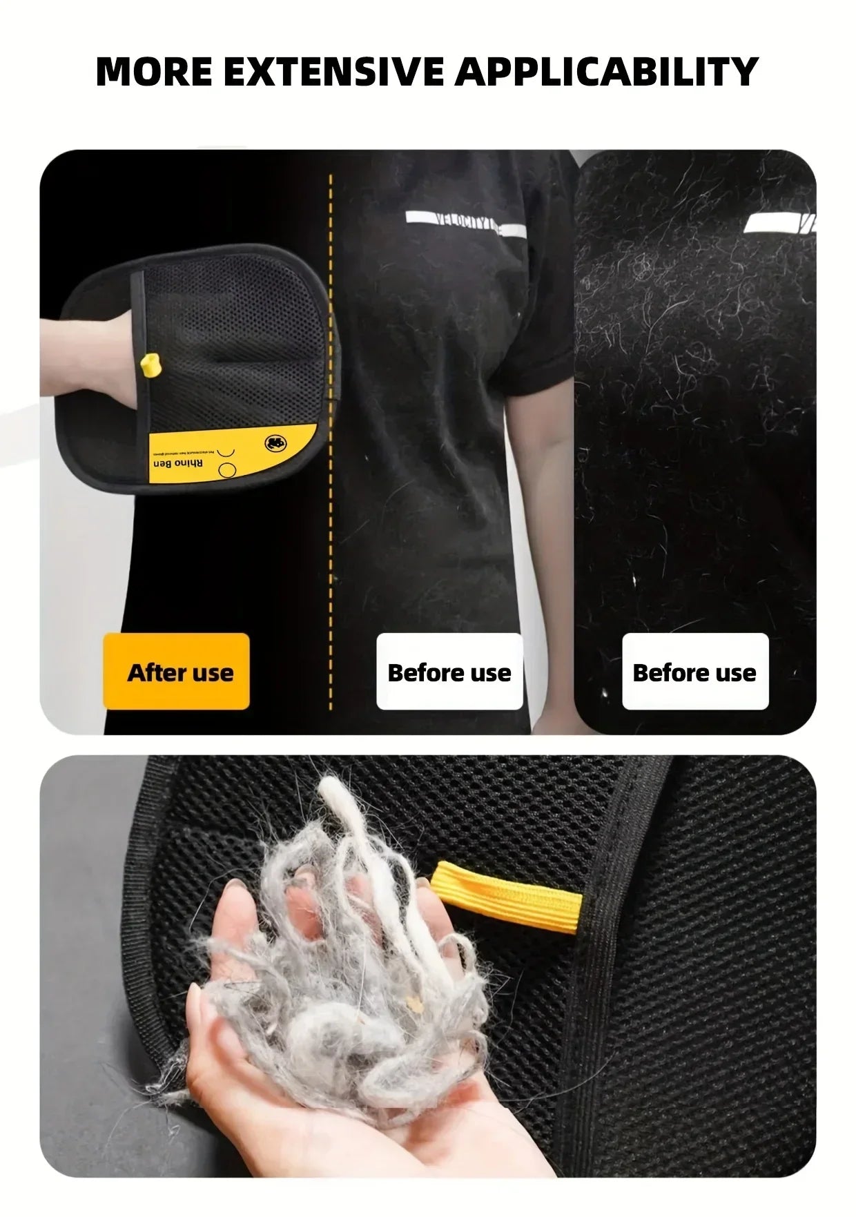 Polypropylene Pet Grooming Gloves For Cats With Static Hair Removal