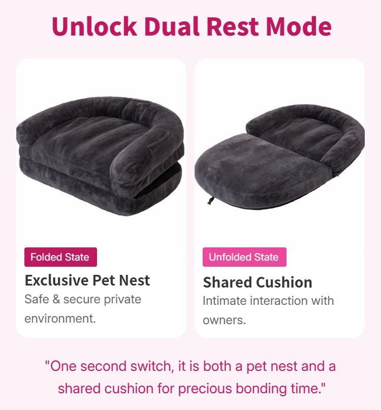 Dual Use Pet Bed and Plush Cuddler Mat for Comfort