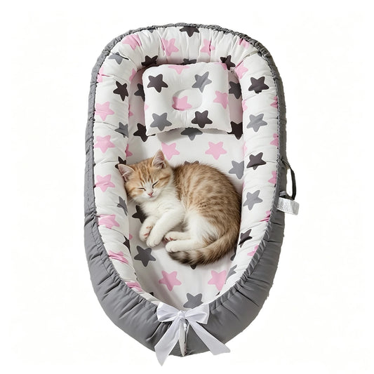 Reversible Memory Foam Pet Bed With Washable Cotton Cover