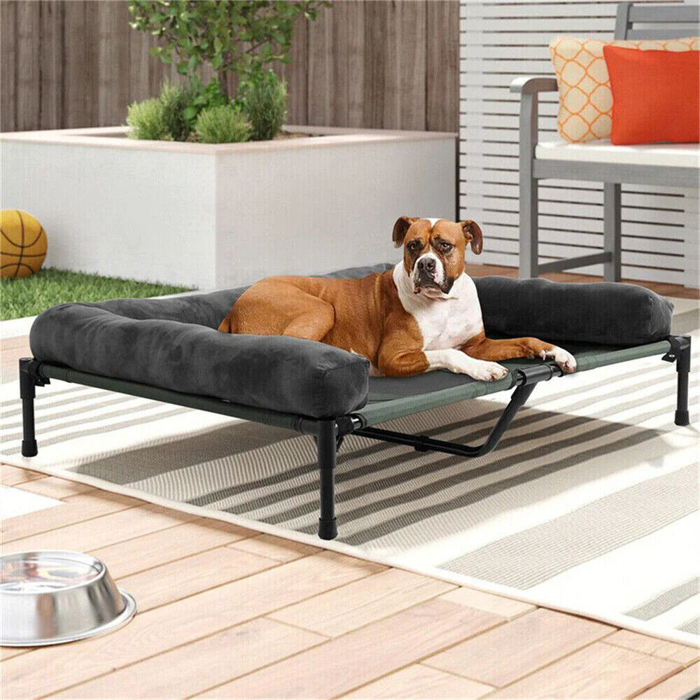 BORWART Outdoor Raised Dog Bed With Cooling Breathable Mat