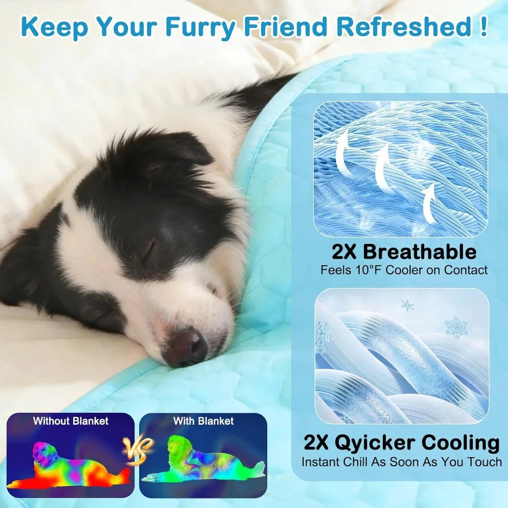 Waterproof Reversible Dog Cooling Mat Ice Silk For Sofa Bed