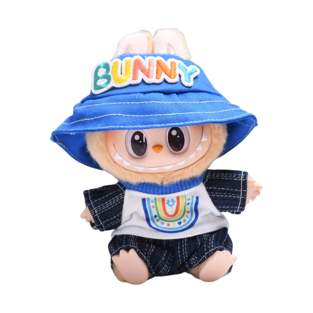 NONECN Labubu Doll Clothes Set Sweater Hat Accessories