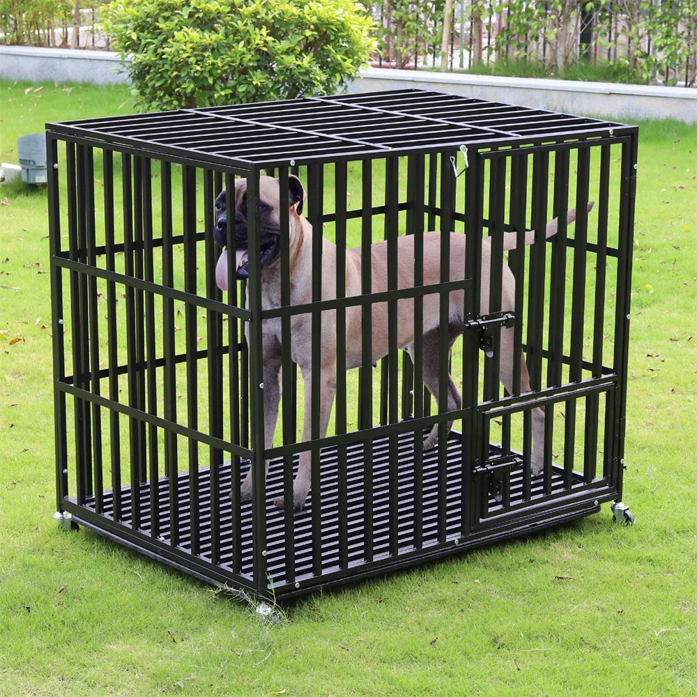 Borwarth Heavy Duty Dog Crate Chew Resistant Square Tube Kennel