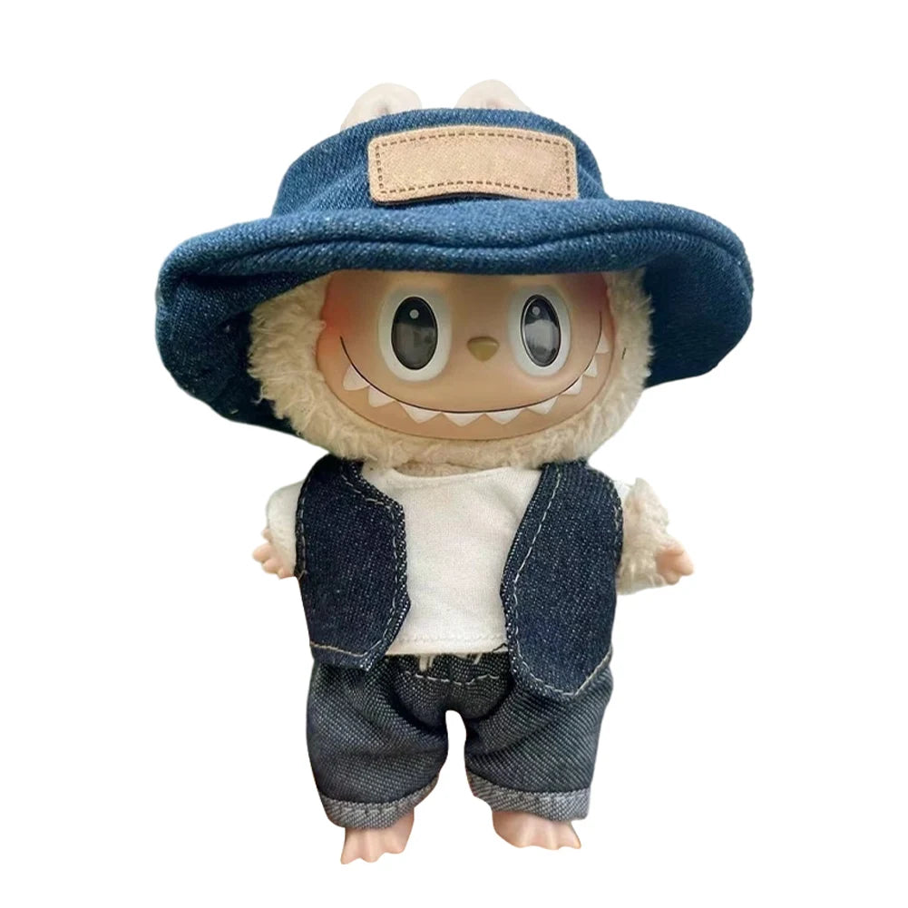 NONECN Labubu Doll Clothes Set Sweater Hat Accessories