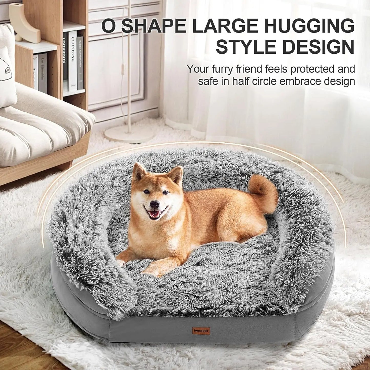 XMSJ Orthopedic Dog Bed With Egg Crate Foam Removable Cover
