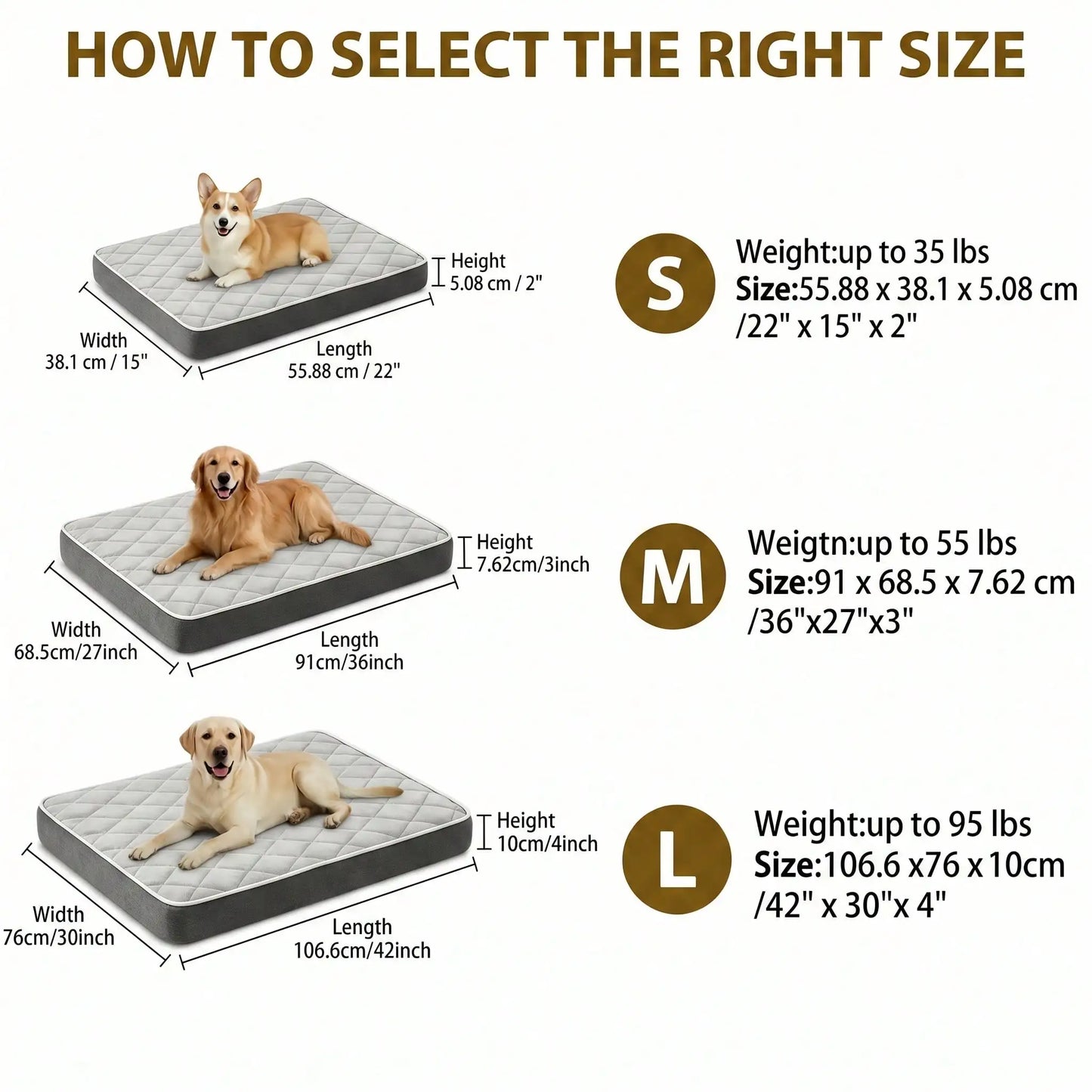 Waterproof Dog Bed With Washable Removable Cover And Orthopedic Foam