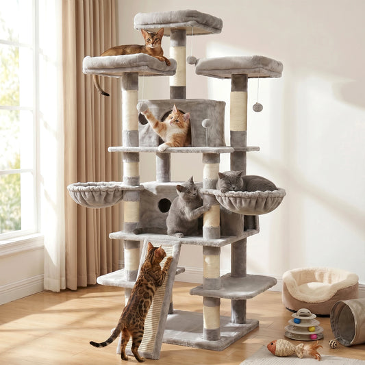 FOOWIN Multi Level Cat Tree Tower With Condos And Perches