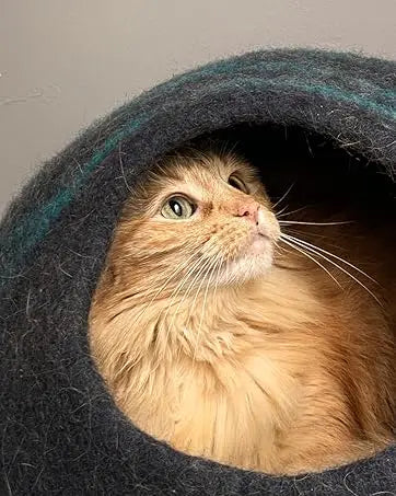 Cat Cave Premium Felt Cat Bed Indoor Cats Merino Wool