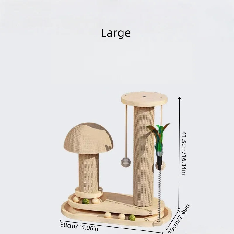 Czbnxyx Three-Tier Interactive Cat Scratching Post Tower With Jute Ball Track