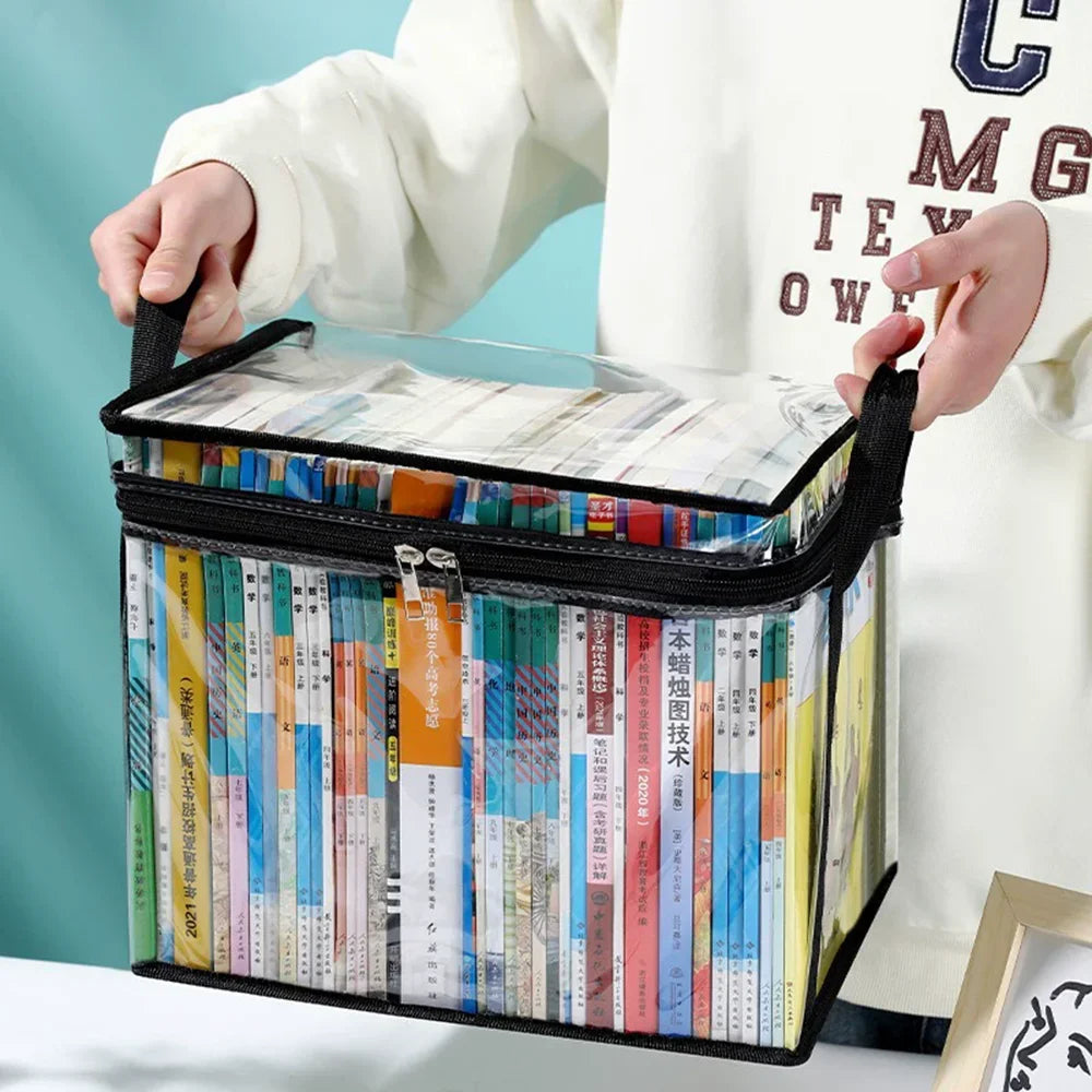 Collapsible Transparent Storage Organizer Box With Handle