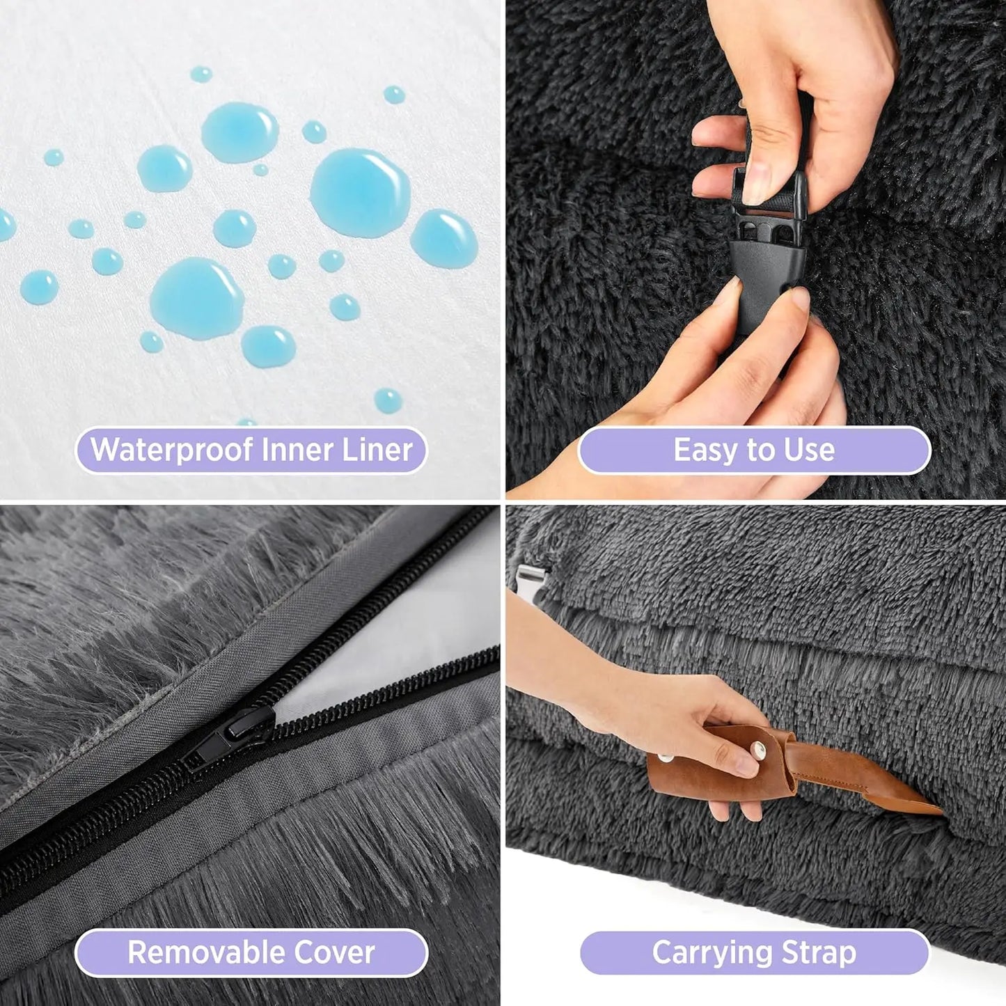 Foldable Human Dog Bed 3 In 1 Orthopedic Calming Bean Bed