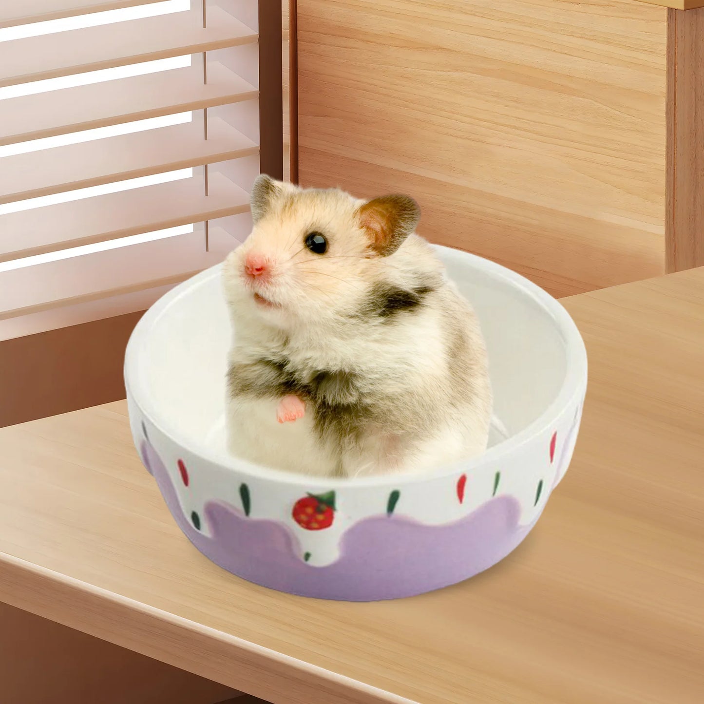 Ceramic Hamster Food Bowl Easy To Clean Portable Feeding Dish
