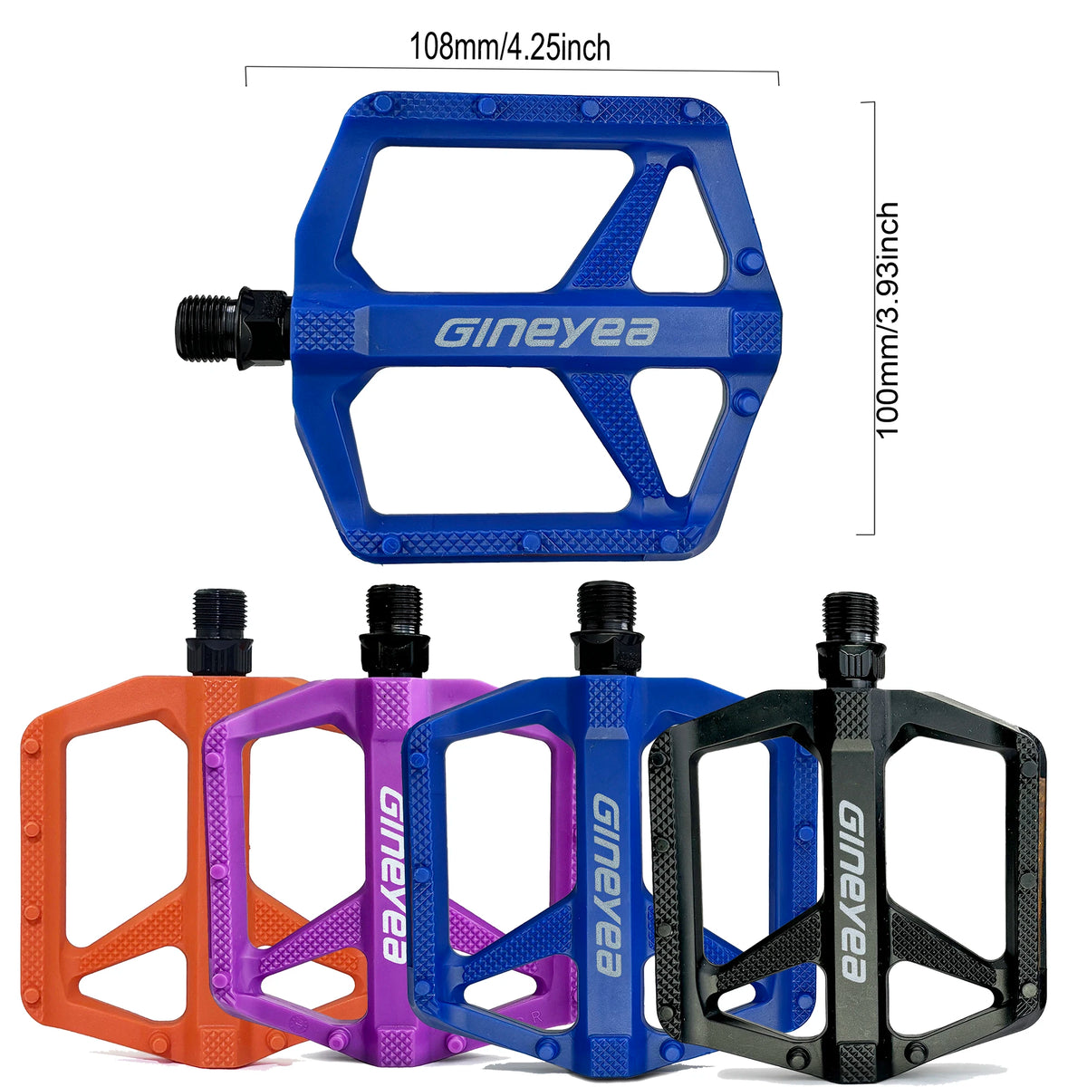 Gineyea Lightweight Anti Slip Flat Bike Pedals With Bearings