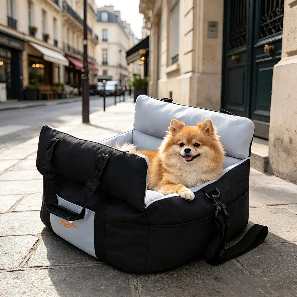 Borwart Portable Dog Booster Seat With Safety Belt And Cover