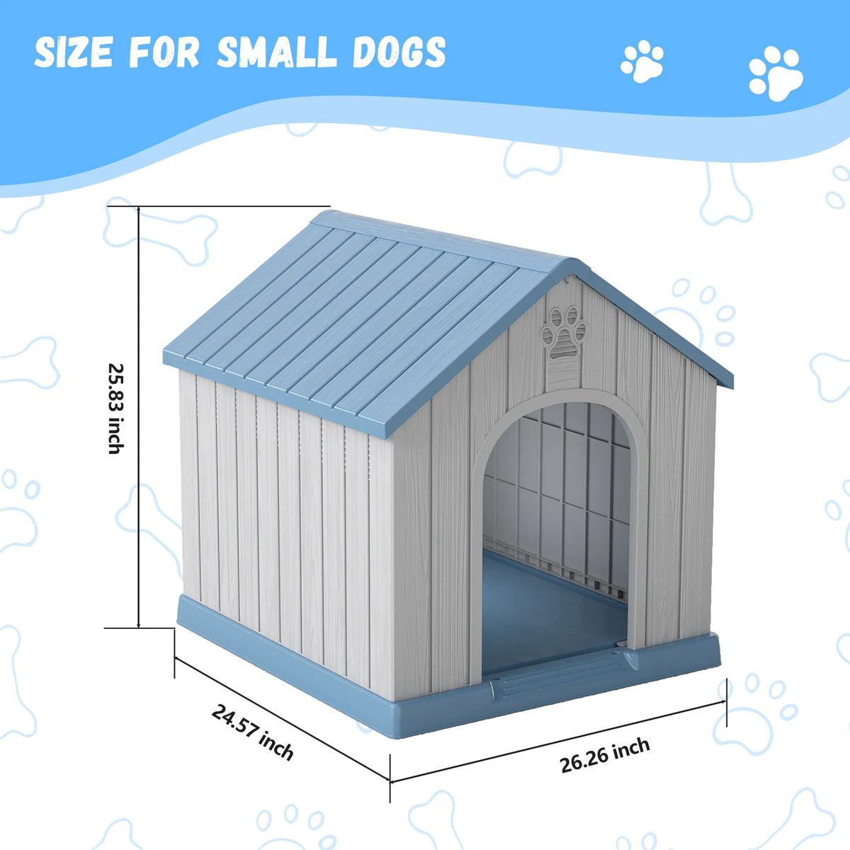 Weatherproof Plastic Dog House Shelter for Indoor and Outdoor Use
