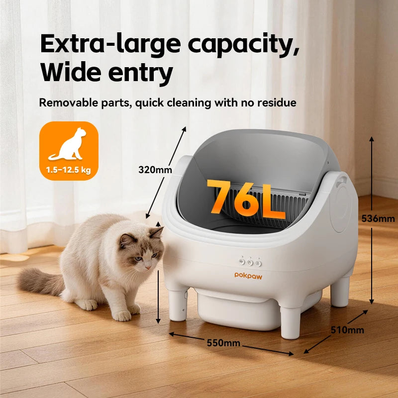Pokpaw Automatic Self Cleaning Litter Box For Cats