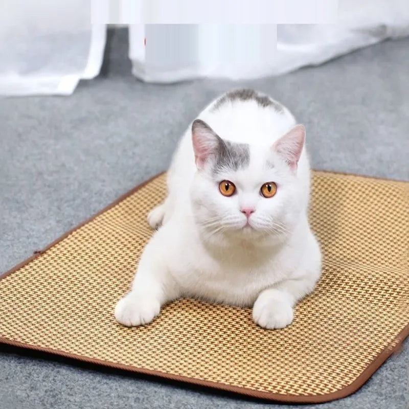Dog Cooling Mat For Pets Bamboo Bed Ice Pad Comfort