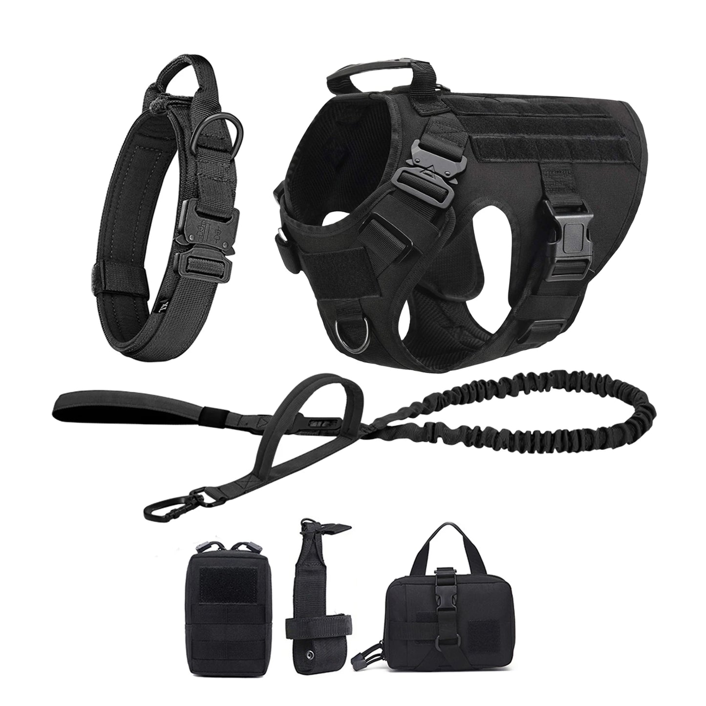 Tactical Dog Harness Vest With Molle Pouches For Training