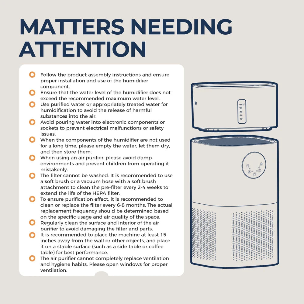 Rouny Air Purifier Humidifier Combo With True HEPA Filtration