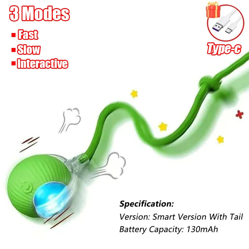 Automatic Rechargeable Rolling Ball Interactive Cat Toy
