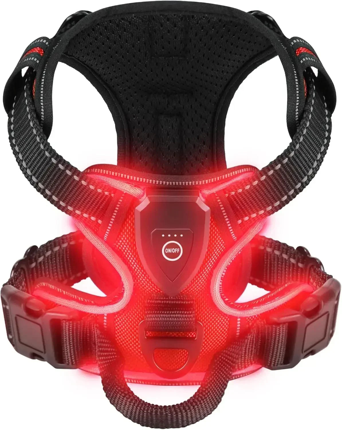 NONECN Led Luminous Dog Harness No Pull Adjustable Rechargeable Vest