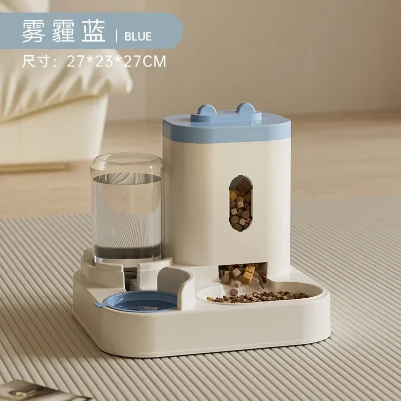 Automatic Pet Feeder With Water Fountain For Dogs And Cats