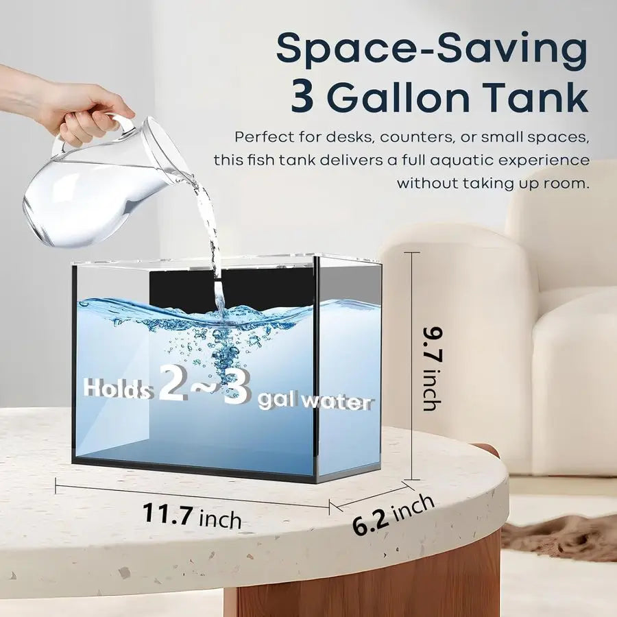 Rimless Glass Fish Tank Cube for Betta