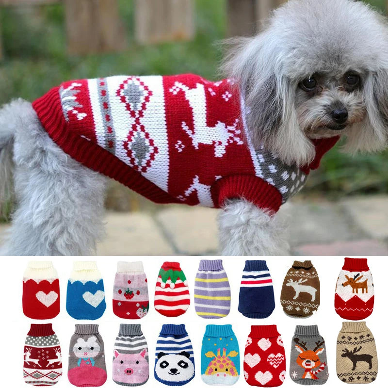 NONECN Dog Winter Sweater Pullover Classic Knit for Dogs