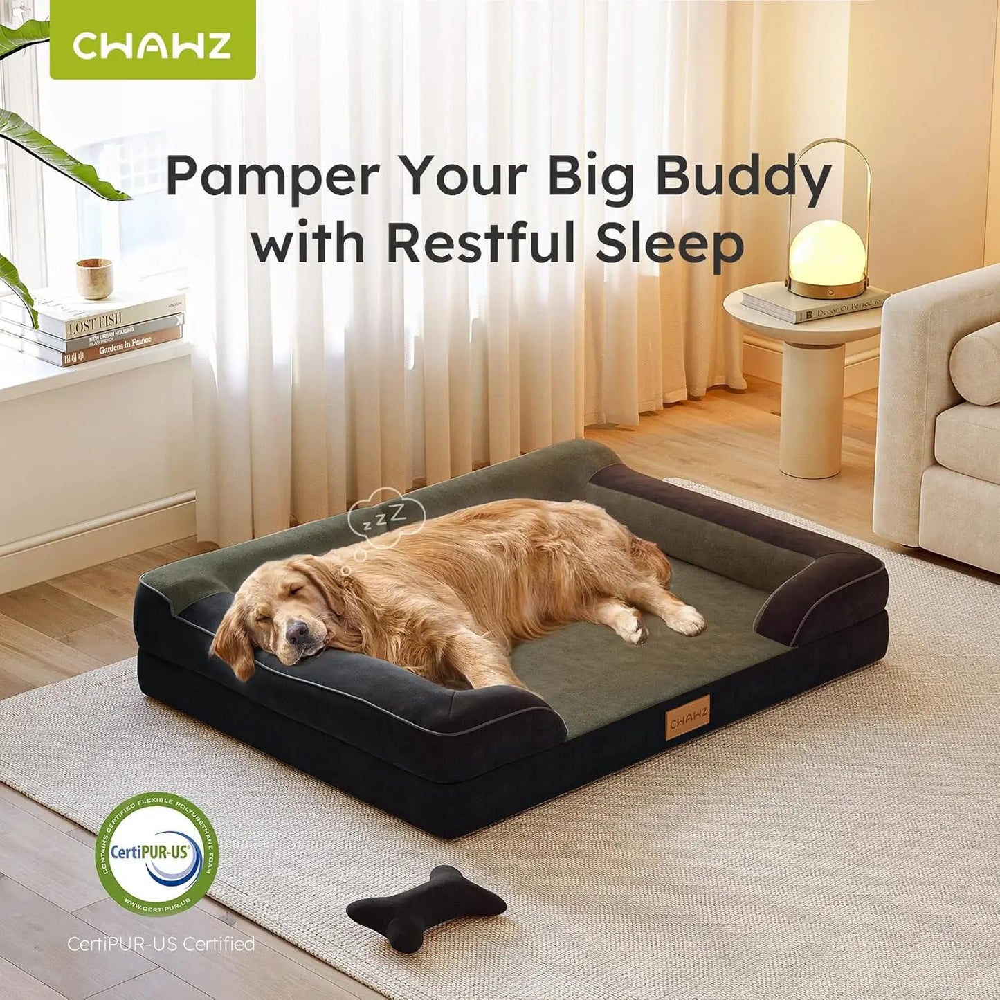 Orthopedic Dog Bed With Cooling Gel Memory Foam Waterproof Cover