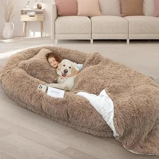 ZHUXIANG Memory Foam Dog Bed With Pillow And Strap