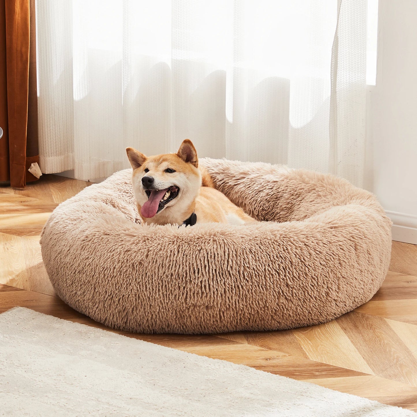 JHK Calming Dog Bed For Medium And Large Dogs Washable Anti Slip