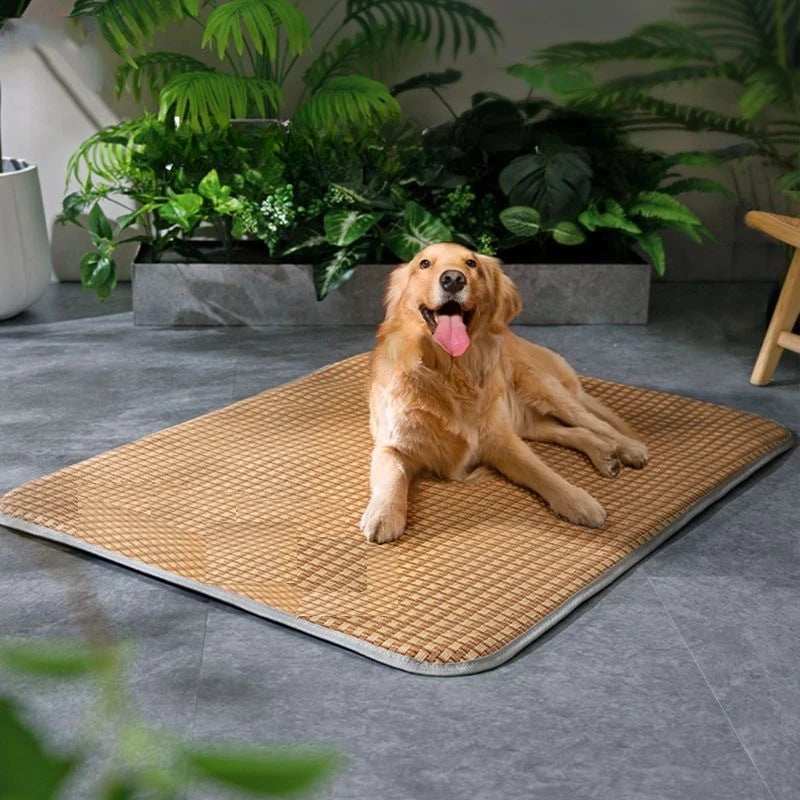 Dog Cooling Mat For Pets Bamboo Bed Ice Pad Comfort