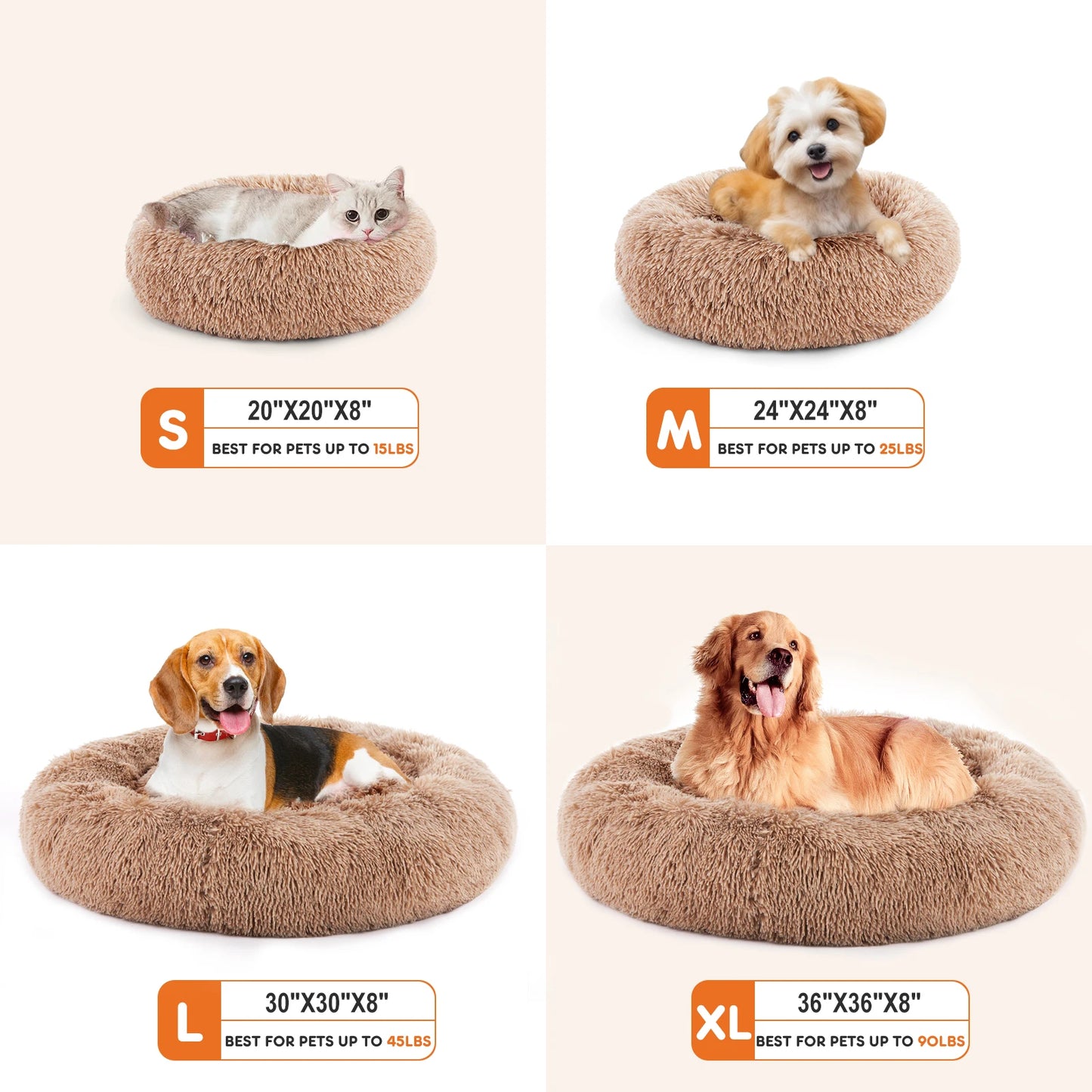 JHK Calming Dog Bed For Medium And Large Dogs Washable Anti Slip