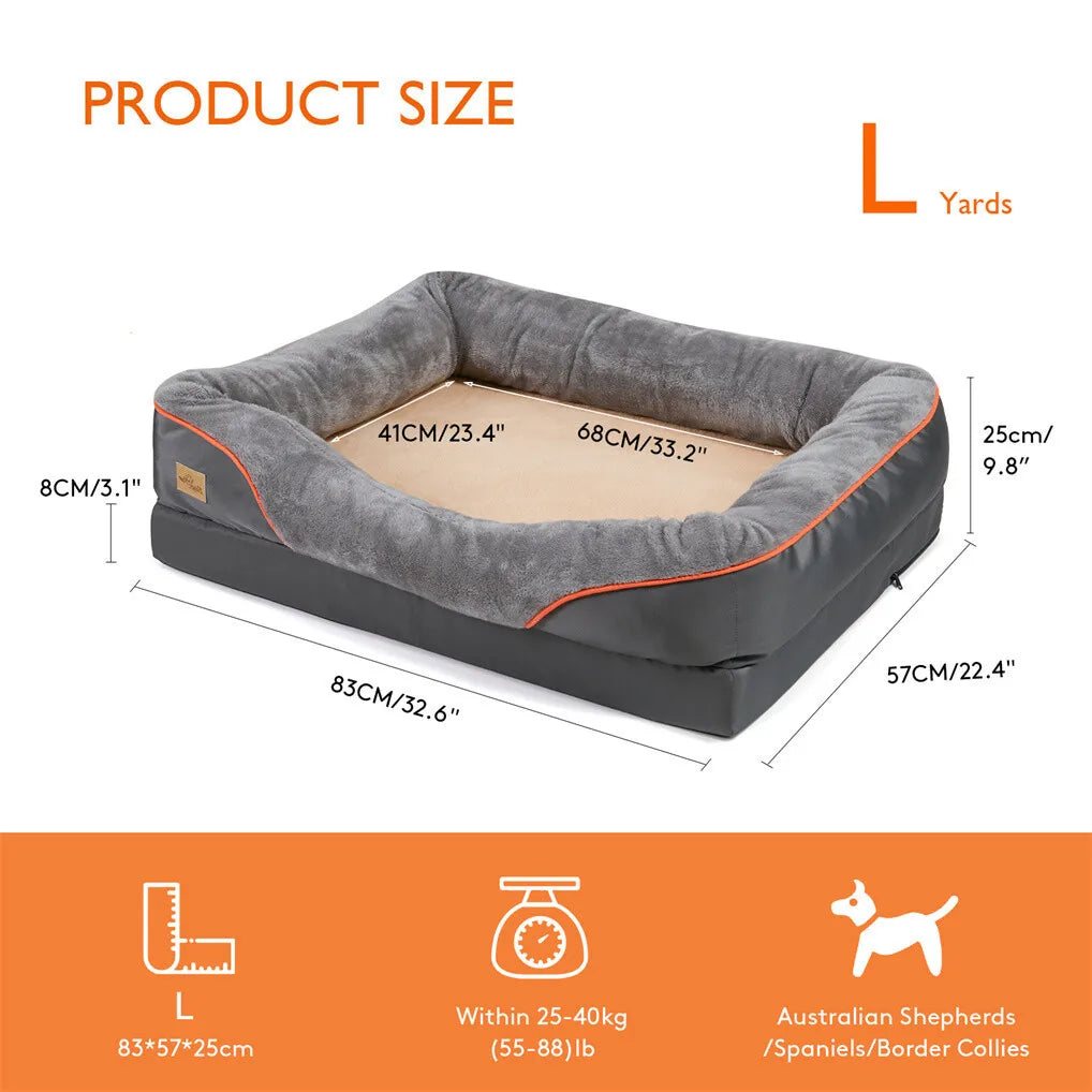 Borwart CN Orthopedic Memory Foam Dog Bed With Removable Cover
