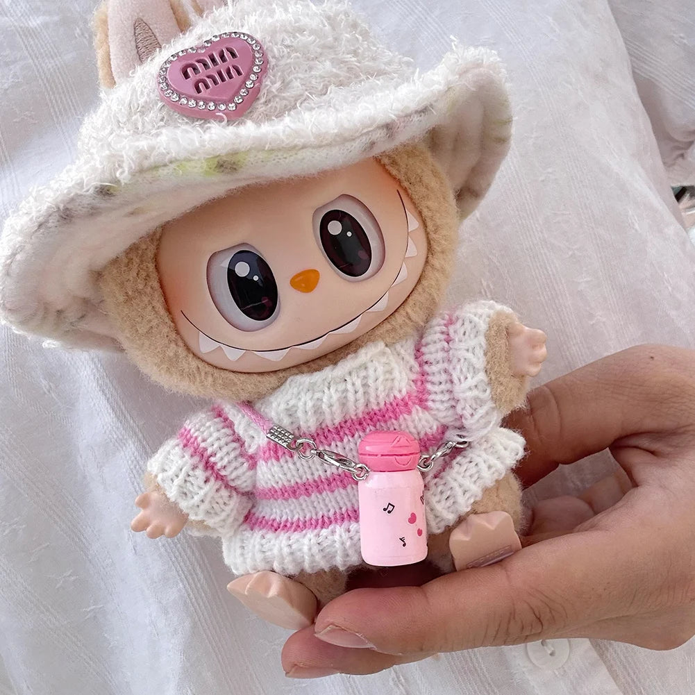 NONECN Labubu Doll Clothes Set Sweater Hat Accessories