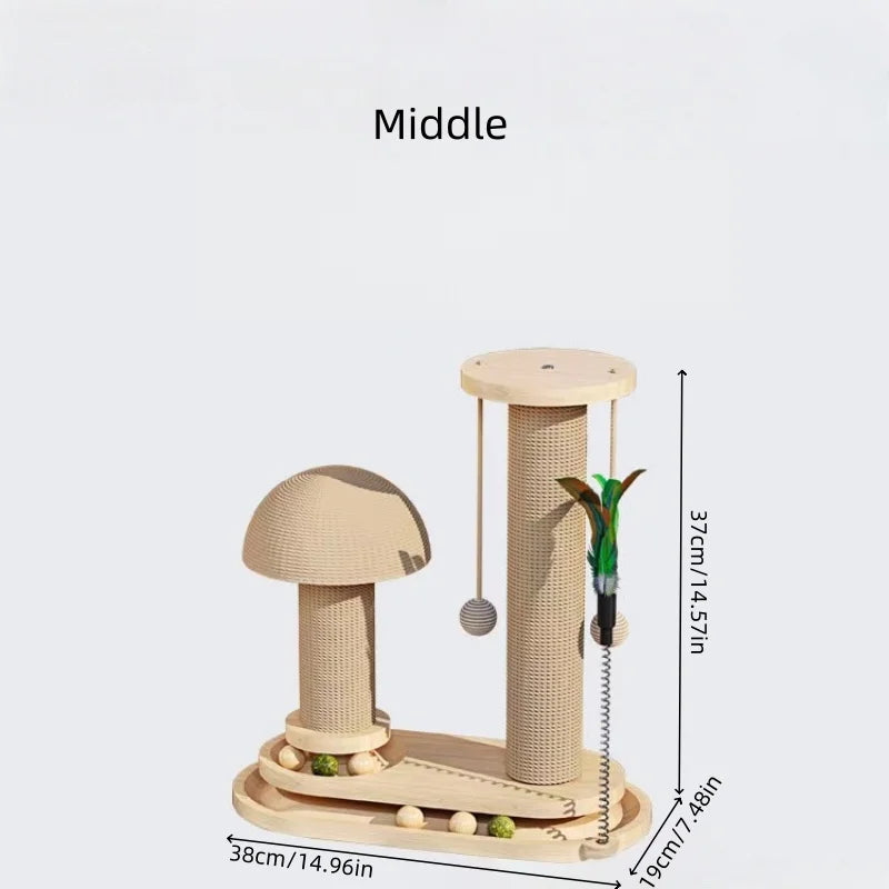Czbnxyx Three-Tier Interactive Cat Scratching Post Tower With Jute Ball Track
