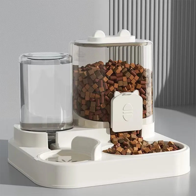 Automatic Pet Feeder With Water Fountain For Dogs And Cats
