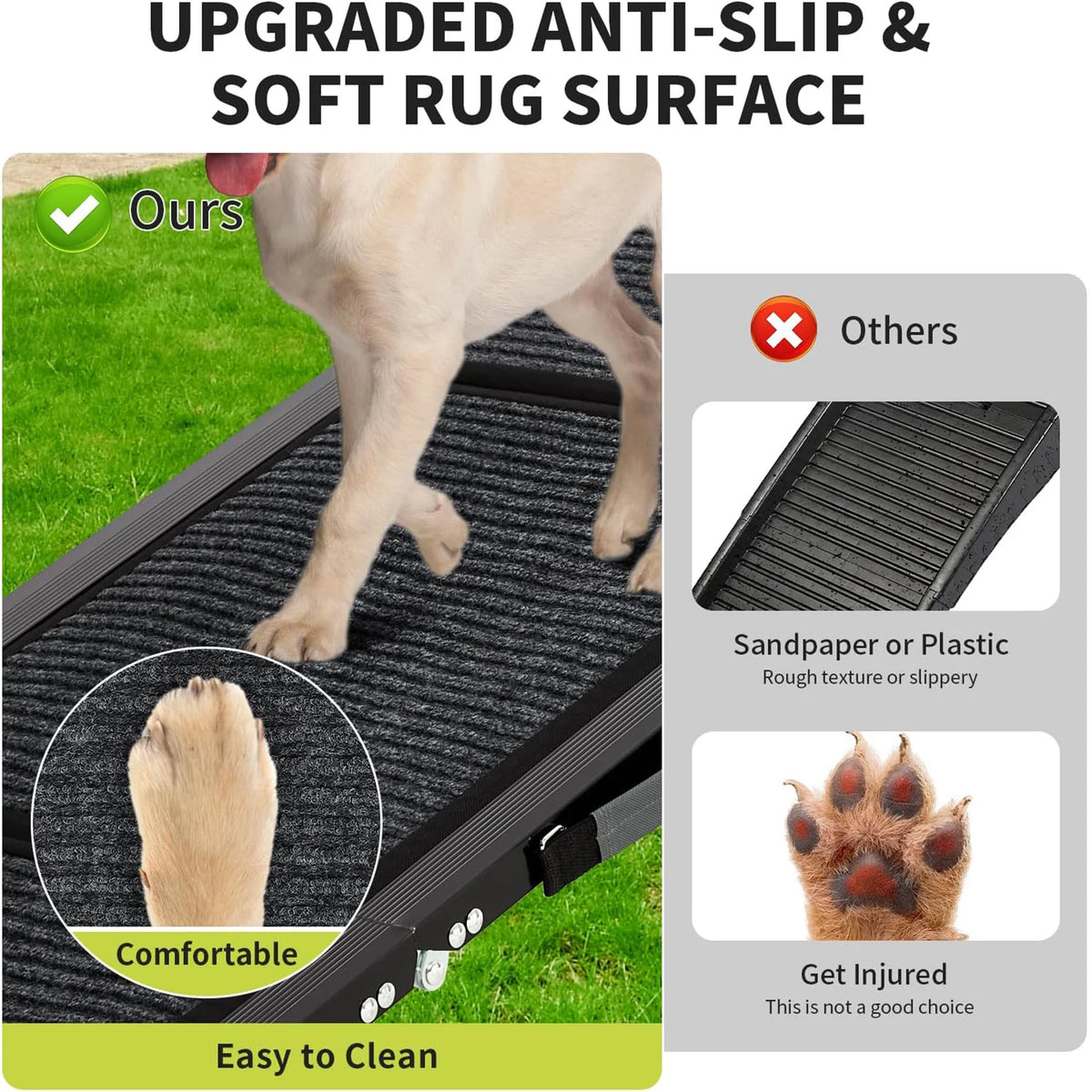 HiMISS Dog Door Folding Nonslip Pet Car Ramp for Dogs