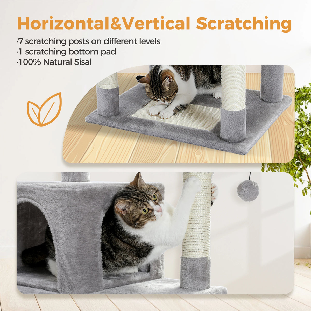 PAWZ Road Multi Level Plush Cat Tree With Scratching Posts