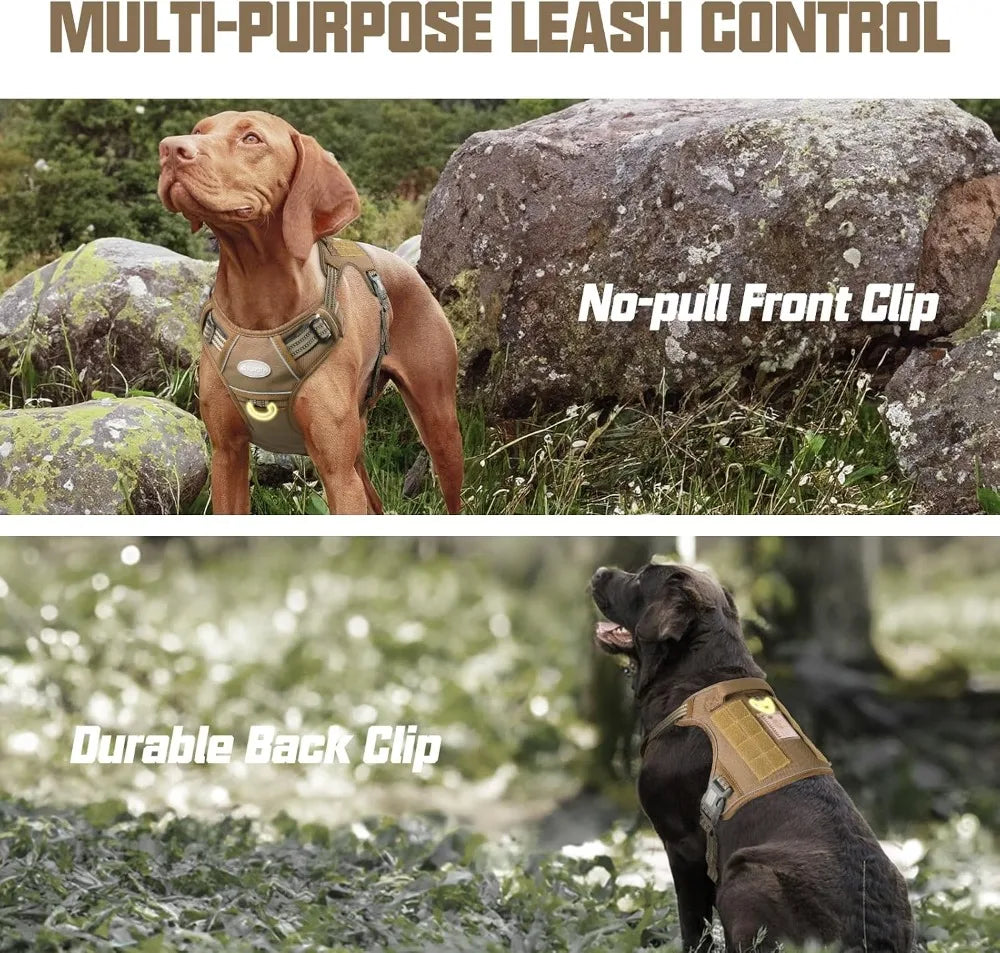 No Pull Tactical Dog Harness For Large Dogs Reflective Vest