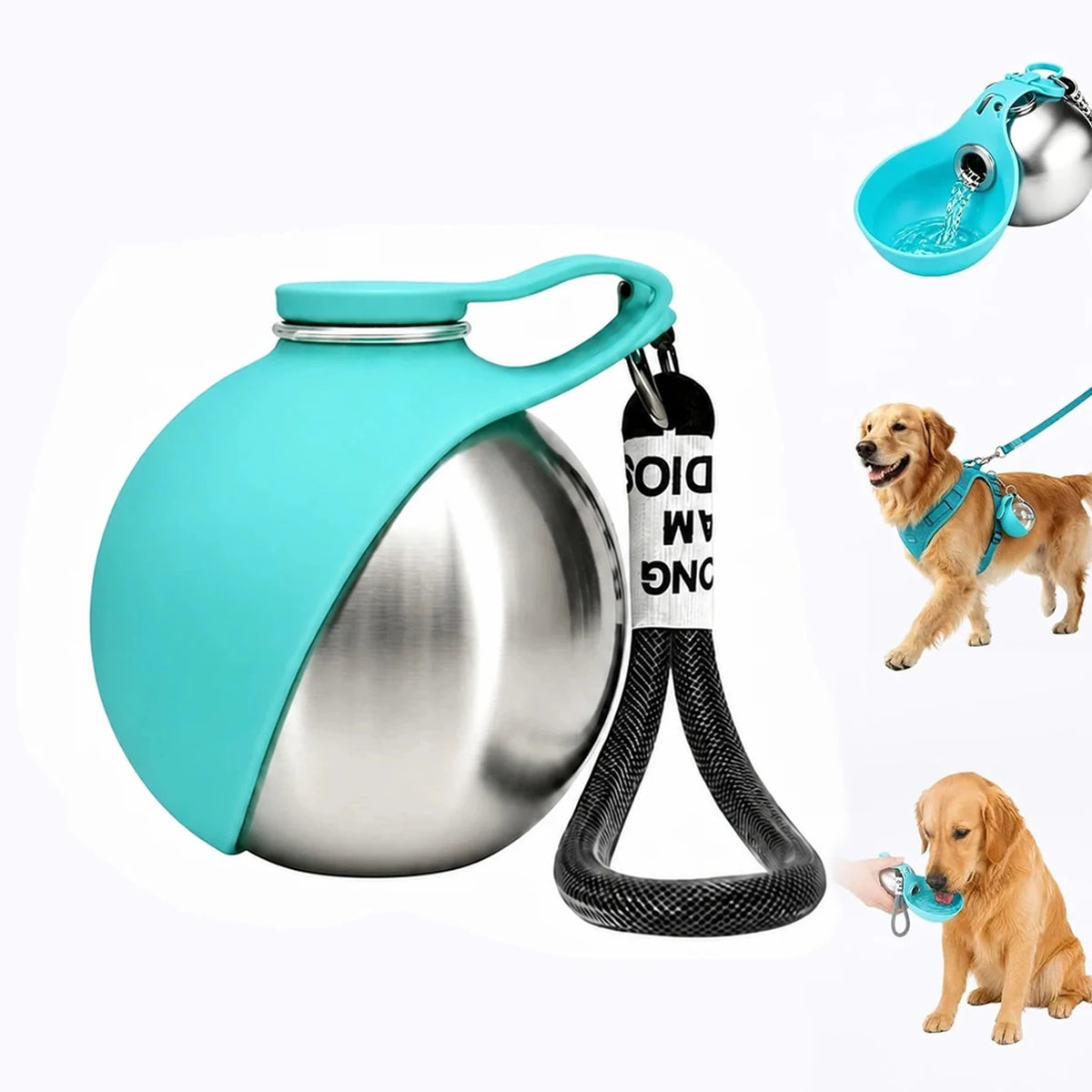 Portable Pet Water Dispenser With Foldable Bowl For Dogs and Cats