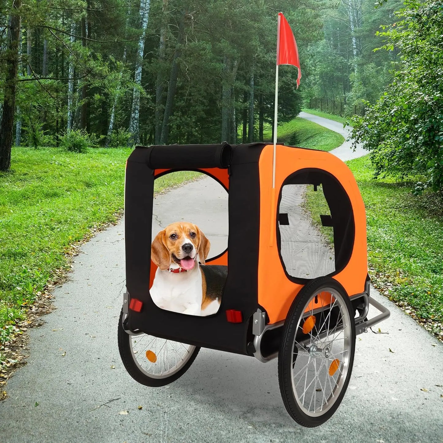 TWISTER.CK Dog Bike Trailer 88Lbs Capacity Foldable Carrier